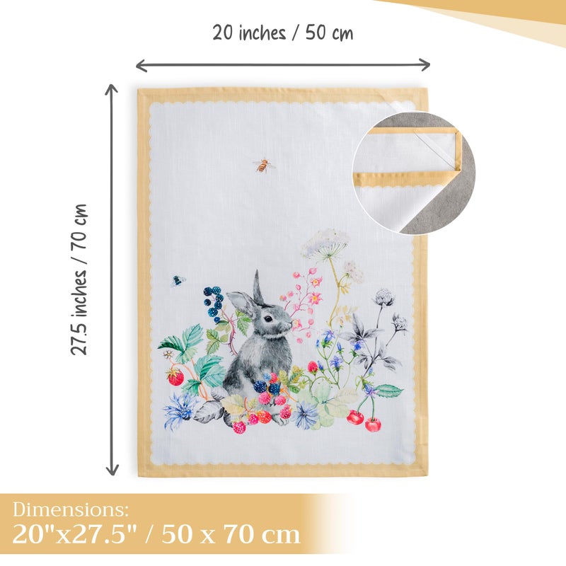 Maison d' Hermine Kitchen Towels Set of 3 100% Cotton 27.50" x 20" Reusable Cloth Tea Dish Towels Absorbent with Hanging Loop for Kitchen, Home, Dining, Cocktail Parties Spring/Summer (Printemps) - Image 4